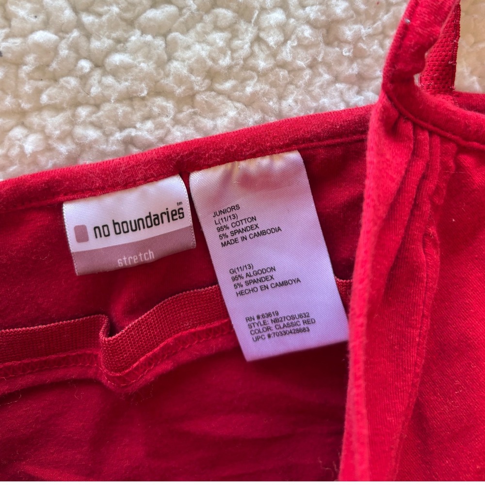 Y2K No Boundaries Red Camisole Neck Shelf Bra Cami Tank Top Juniors Large - Picture 3 of 3